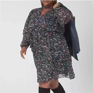 NWT Lane Bryant Cut Out Mock Neck Fit and Flare‎ Dress Size 22